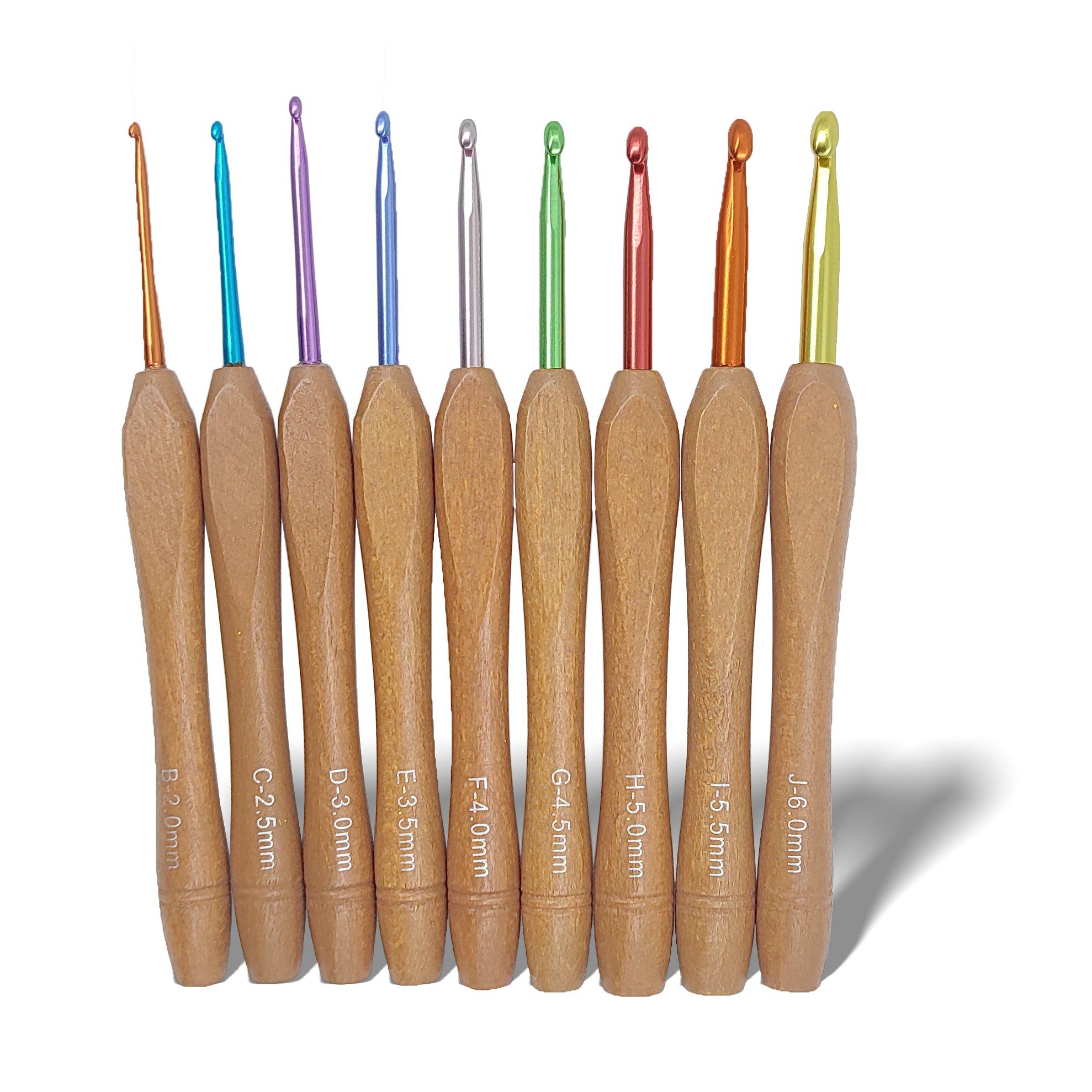 9 In 1 Wood Handle Crochet Hook Set