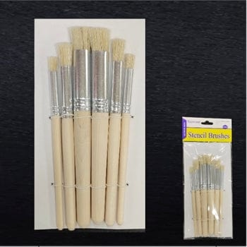 6 Pc Stencil Brush Set