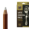 12 Pc White Charcoal Pencil Set