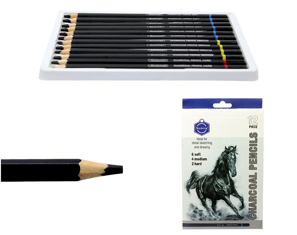 12 Pc Charcoal Pencil Set