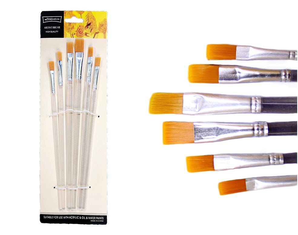 6Pcs Brush Clear Handle