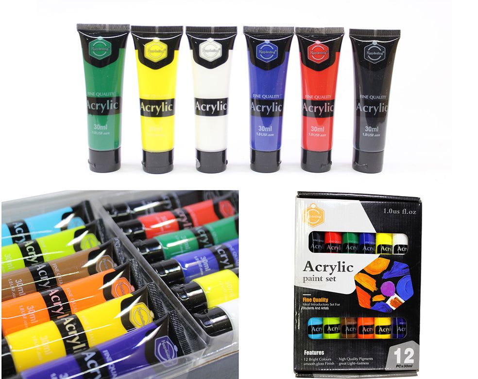 12 Pc Acrylic Colour 30Ml Set