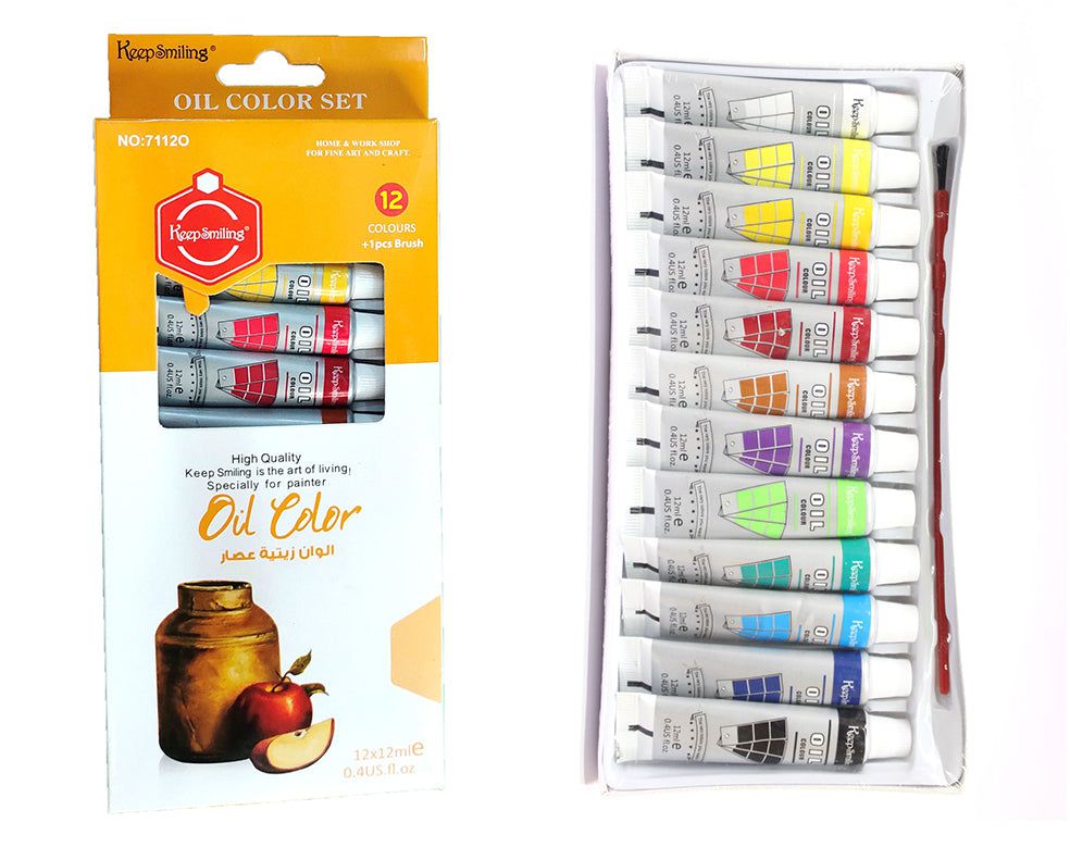 12 Pc Oil Colours 12 Ml Set