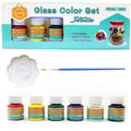 6 In 1 Glass Colour Set, 1Pc Palette & 1 Brush(6 X 25Ml)