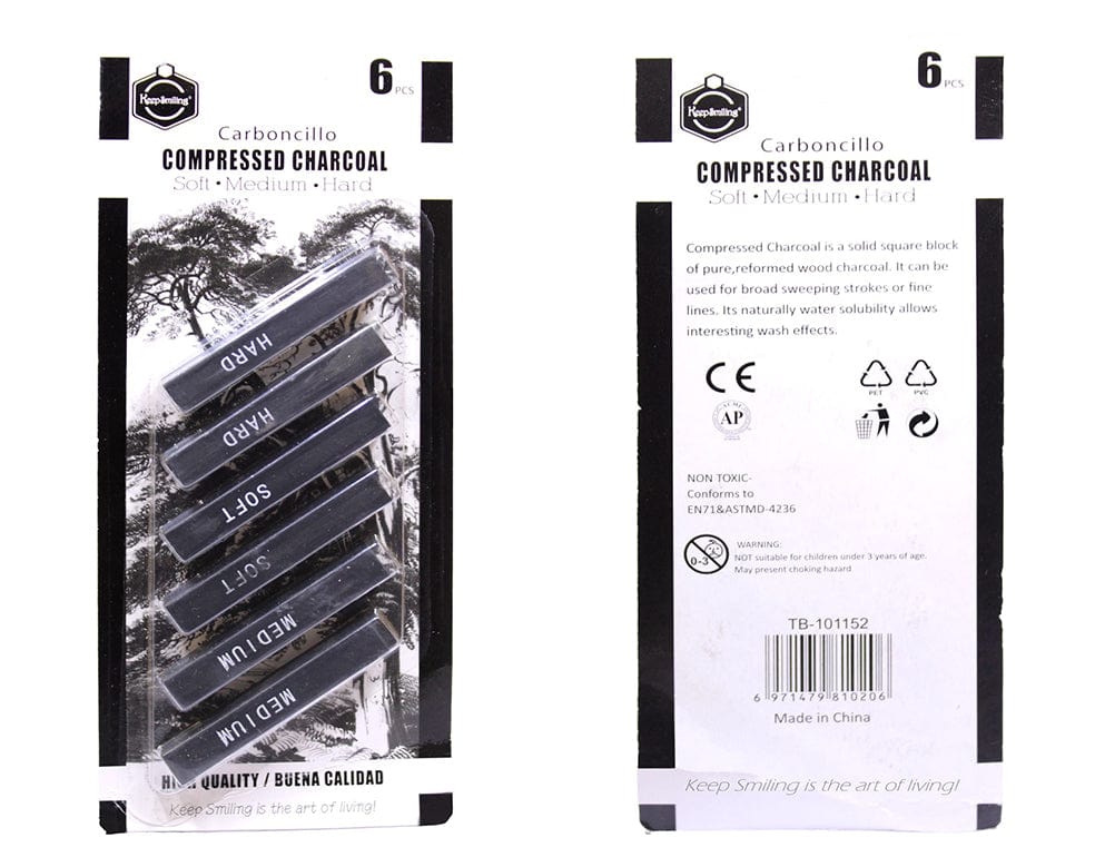 6 Pc Compressed Charcoal
