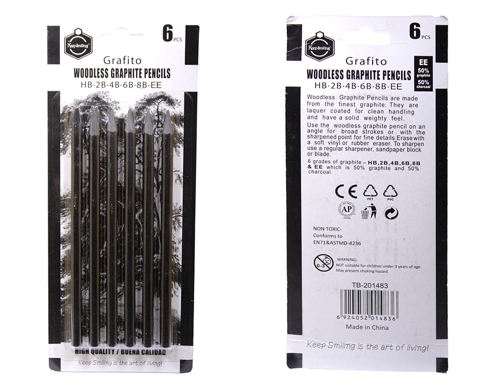 6 Pc Charcoal Pencil