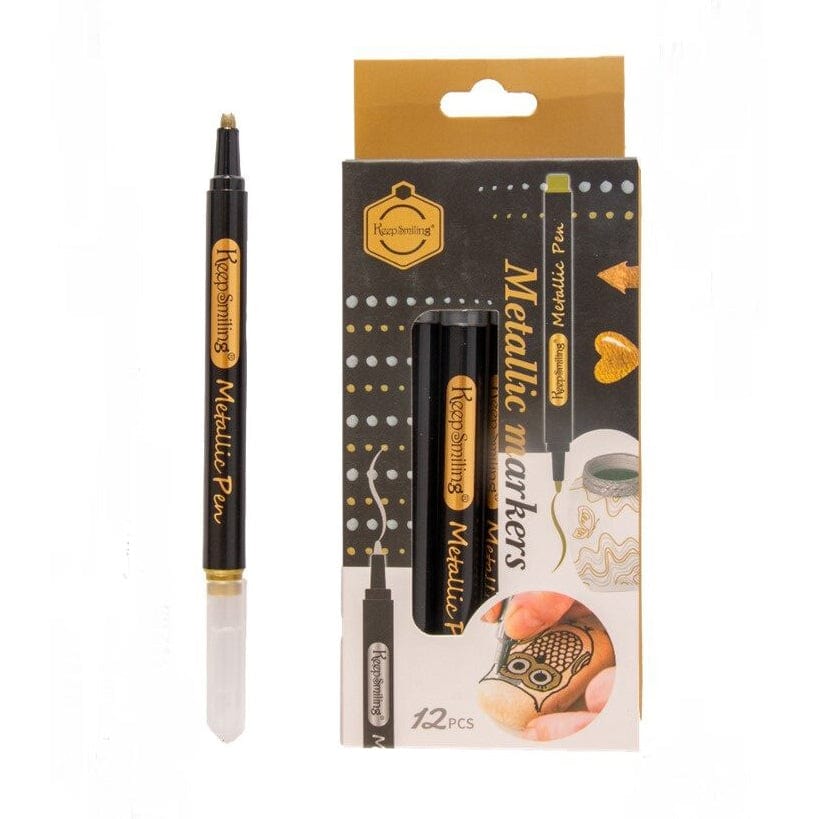 12Pcs Gold Metallic Pen (1 box)