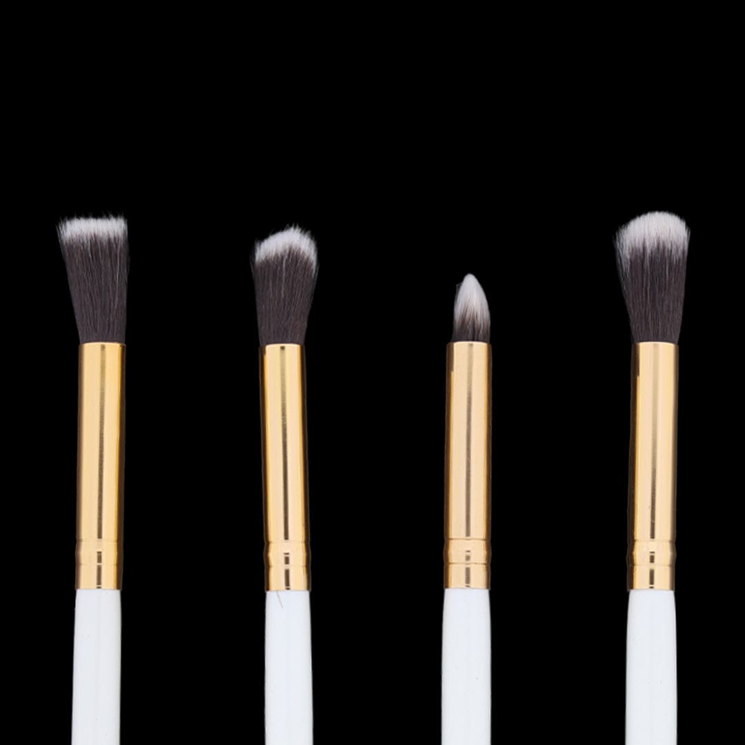 4 in 1 Makeup Art brush set with white handle