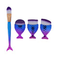 4 in 1 Makeup art brush set with marmaid theme handle