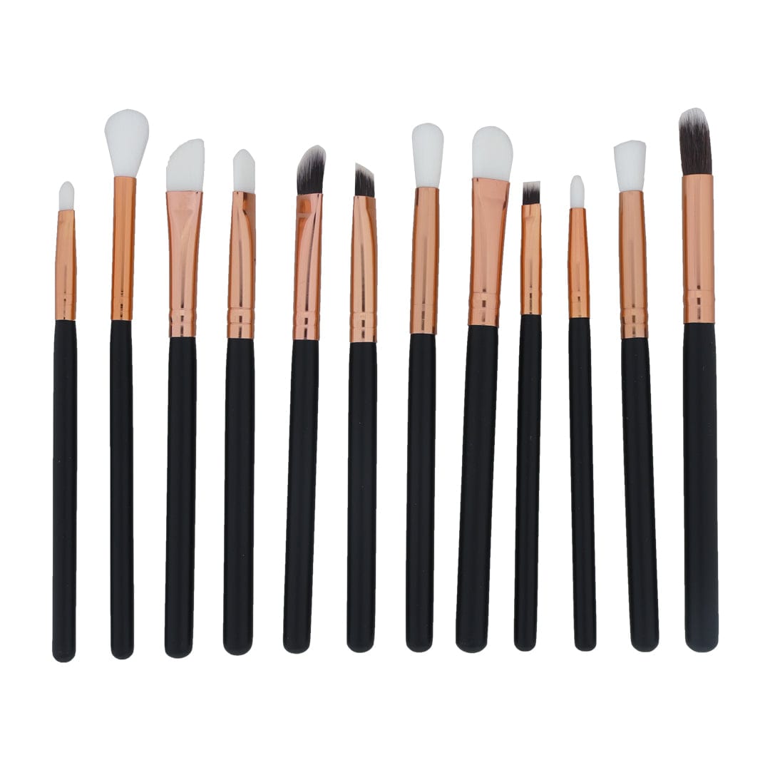 12 in 1 Makeup Art Brush Set With Black Handle