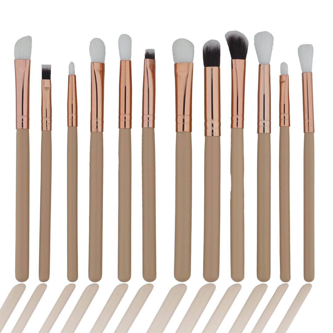 12 in 1 Makeup Art Brush Set With Wooden Handle