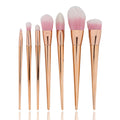 7in 1 Makeup Art Brush set With metallic handle