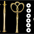 3 Tier Cake Stand Gold 3 Cross Oval Metal Fittings