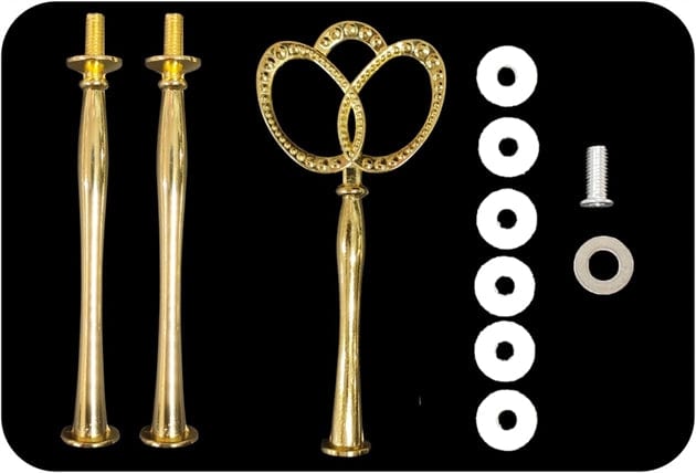 3 Tier Cake Stand Gold 3 Cross Oval Metal Fittings