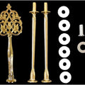 3 Tier Cake Stand Gold Pan Metal Fittings