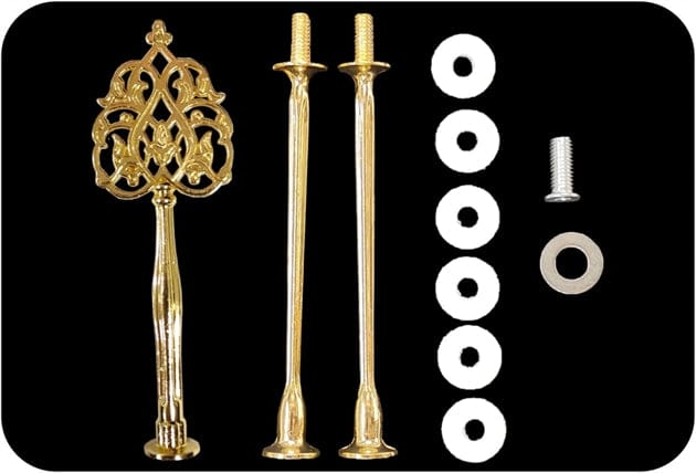 3 Tier Cake Stand Gold Pan Metal Fittings