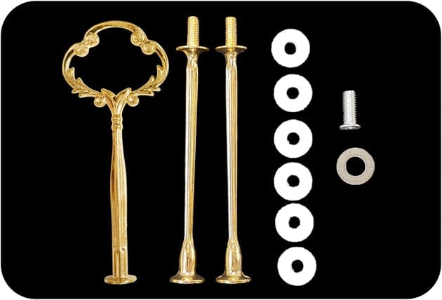 3 Tier Cake Stand Gold Telephone Metal Fittings