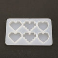 6 Cavity Heart Pendant Jewellery & Keychain Mould