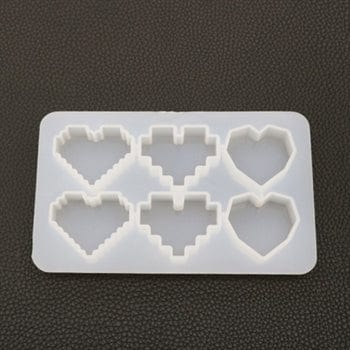 6 Cavity Heart Pendant Jewellery & Keychain Mould
