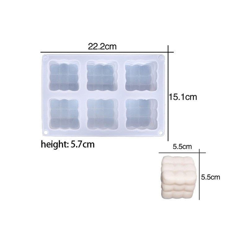 6 Cavity Even Sofa Candle & Paper Weight Mould