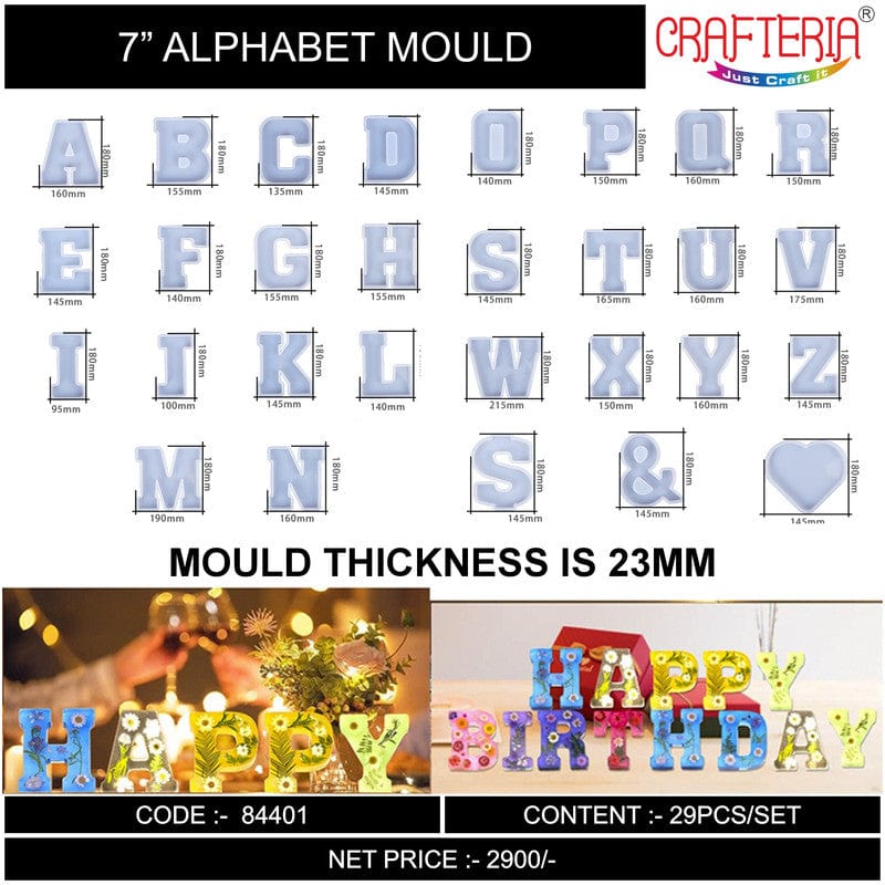 7" Monogram Abcd Alphabet Mould