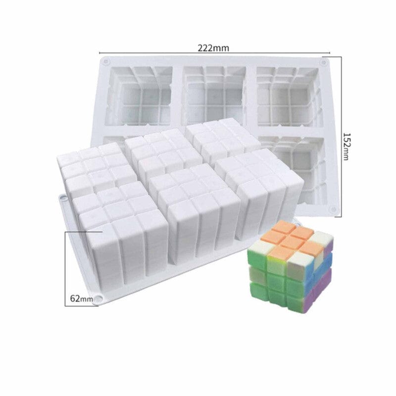 6 Rubik'S Cube Candle & Paper Weight Mould