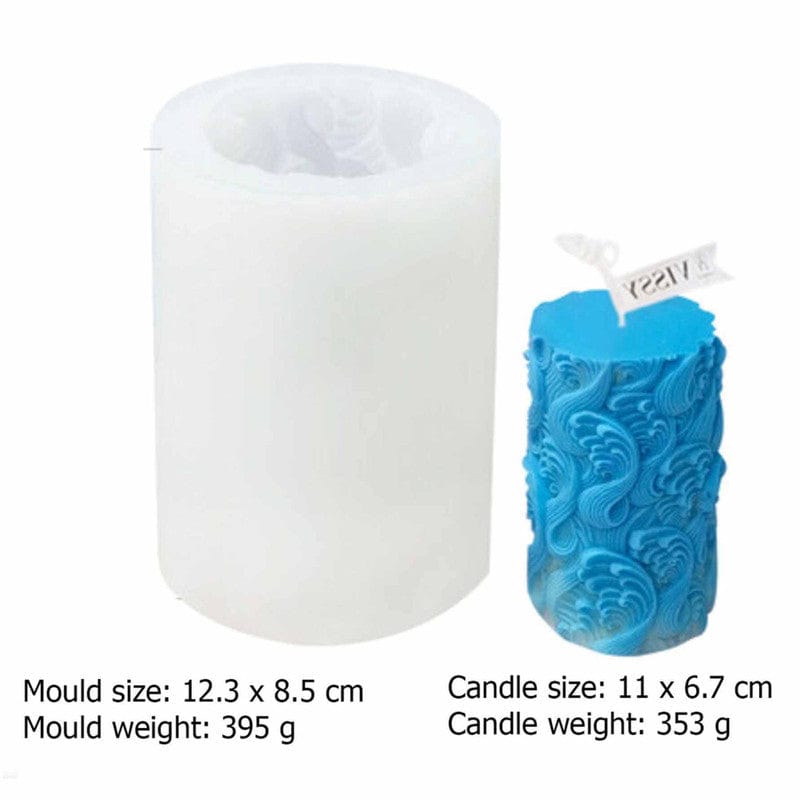 3D Waves Tower Candle Mould