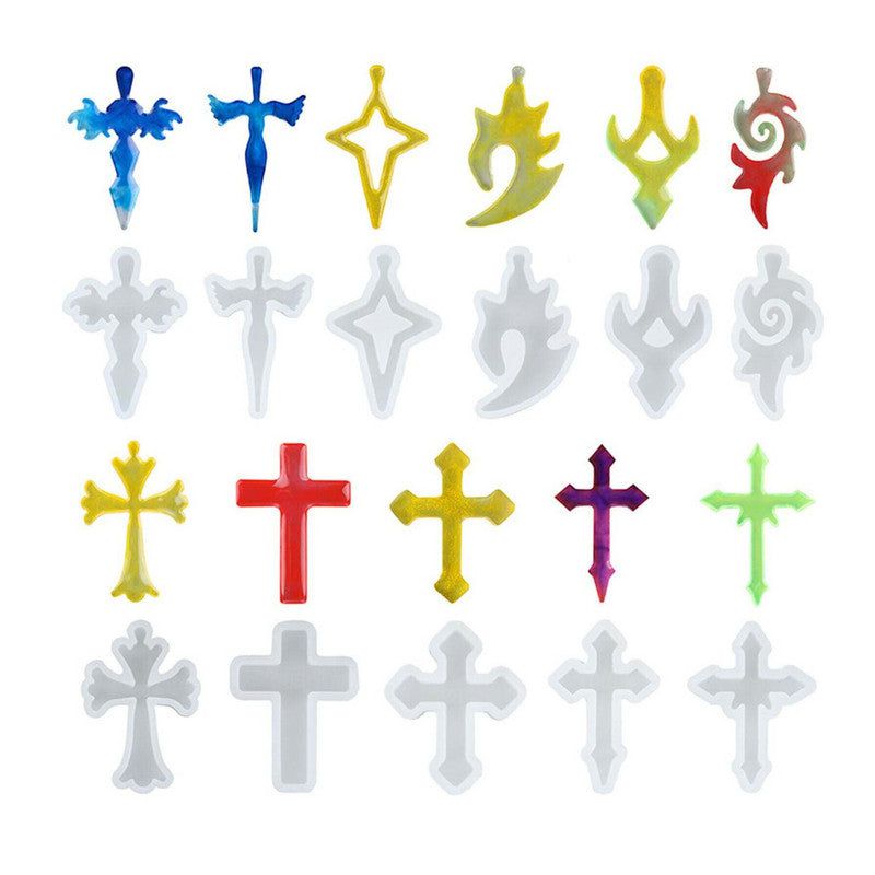 11 In 1 Cross Pendant & Earring Religious Mould