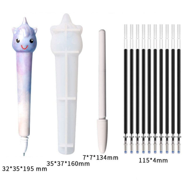 Unicorn Pen Mould + 1 Refill Cover + 10 Refill Mould