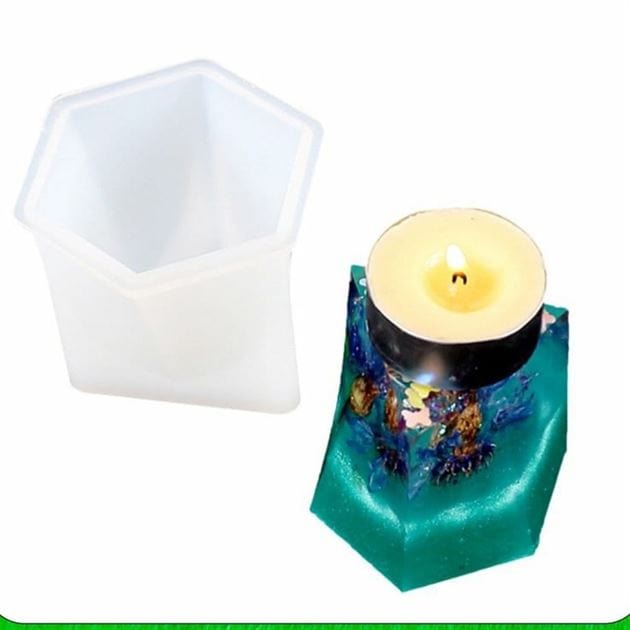 Trilateral Twist Tea Light Candle Base & Candle Mould