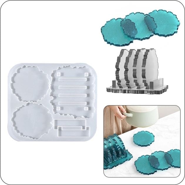 Round Agate Coaster With Stand Mould