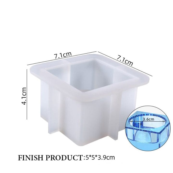 Square Resin Tea Light Candle Holder Mould