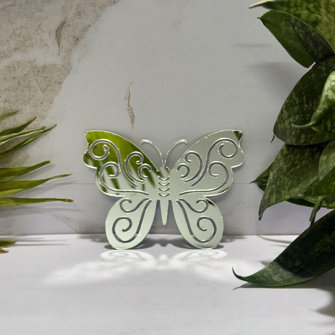 Butterfly Silver Acrylic Mirror