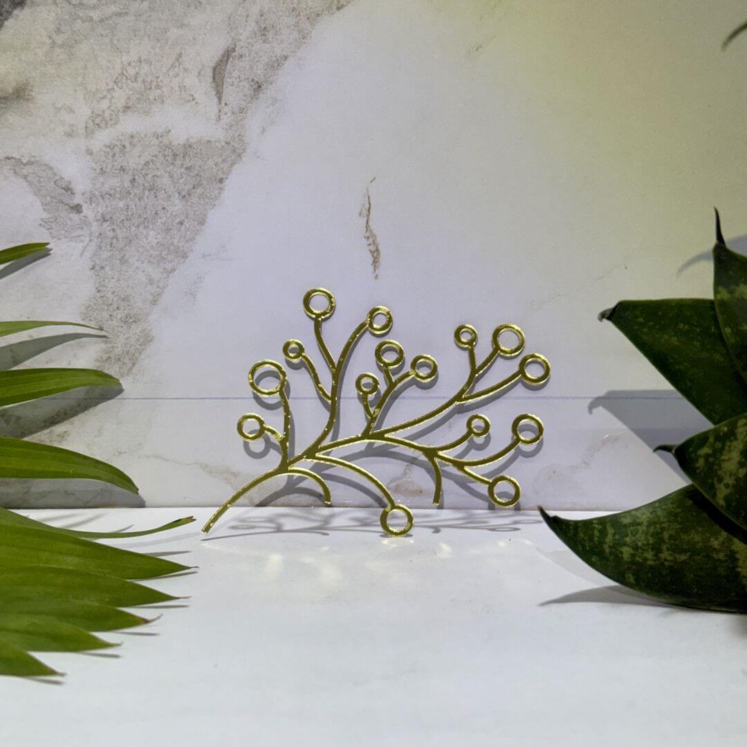 Fancy Golden Acrylic Mirror