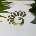 Fancy Golden Curve Peacock Acrylic Mirror