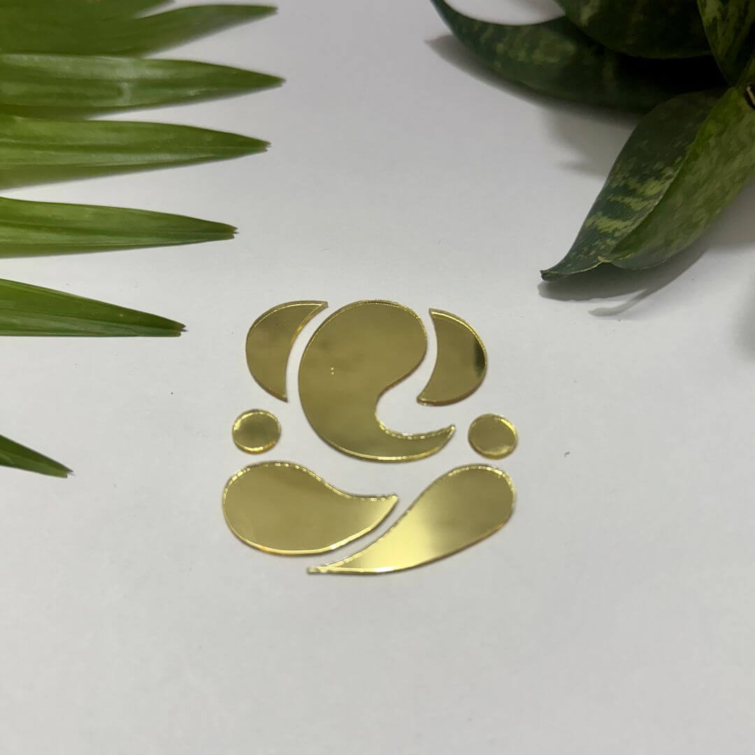 Fancy Golden Ganesh Acrylic Mirror