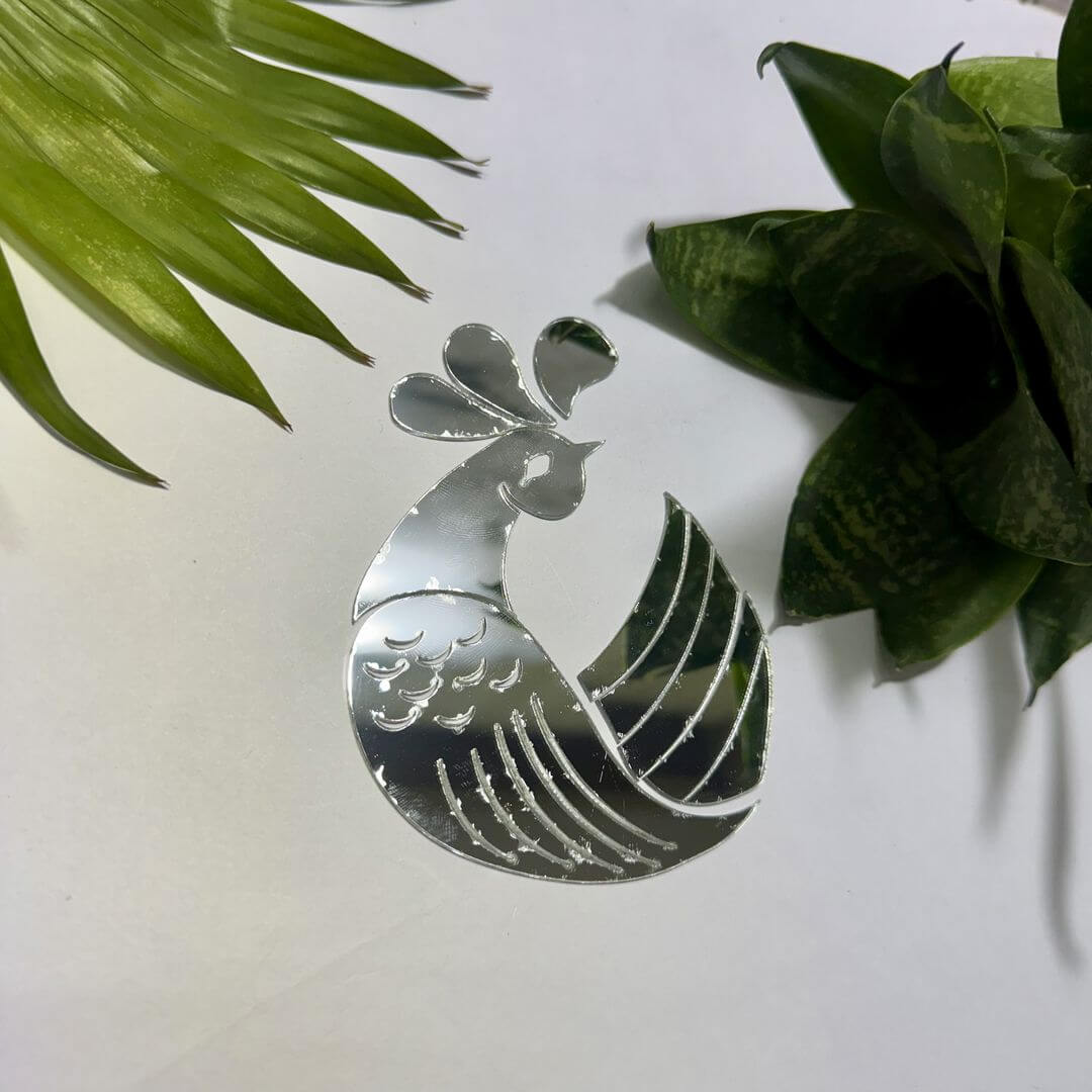 Fancy Silver Bird Acrylic Mirror