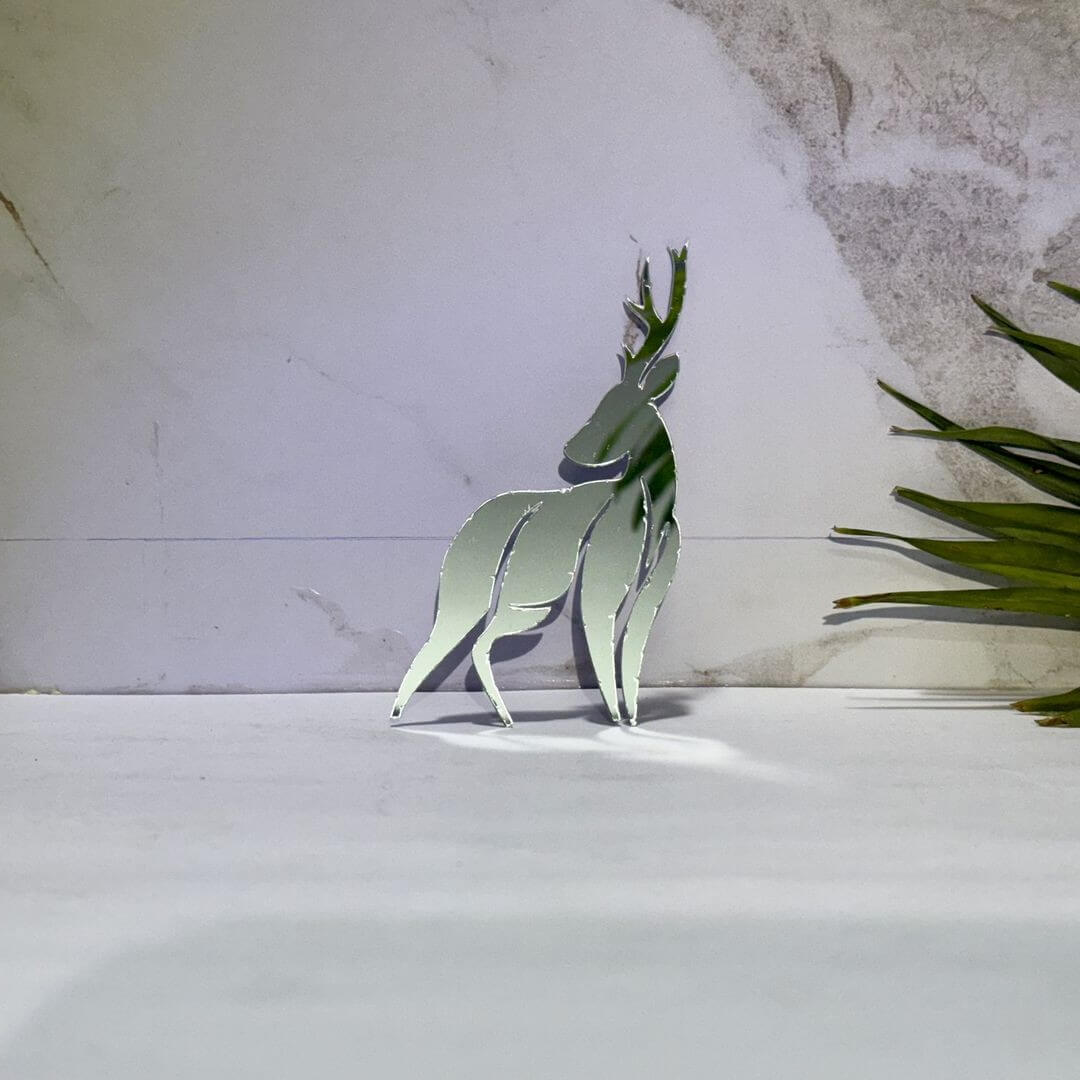 Fancy Silver Deer Left Acrylic Mirror