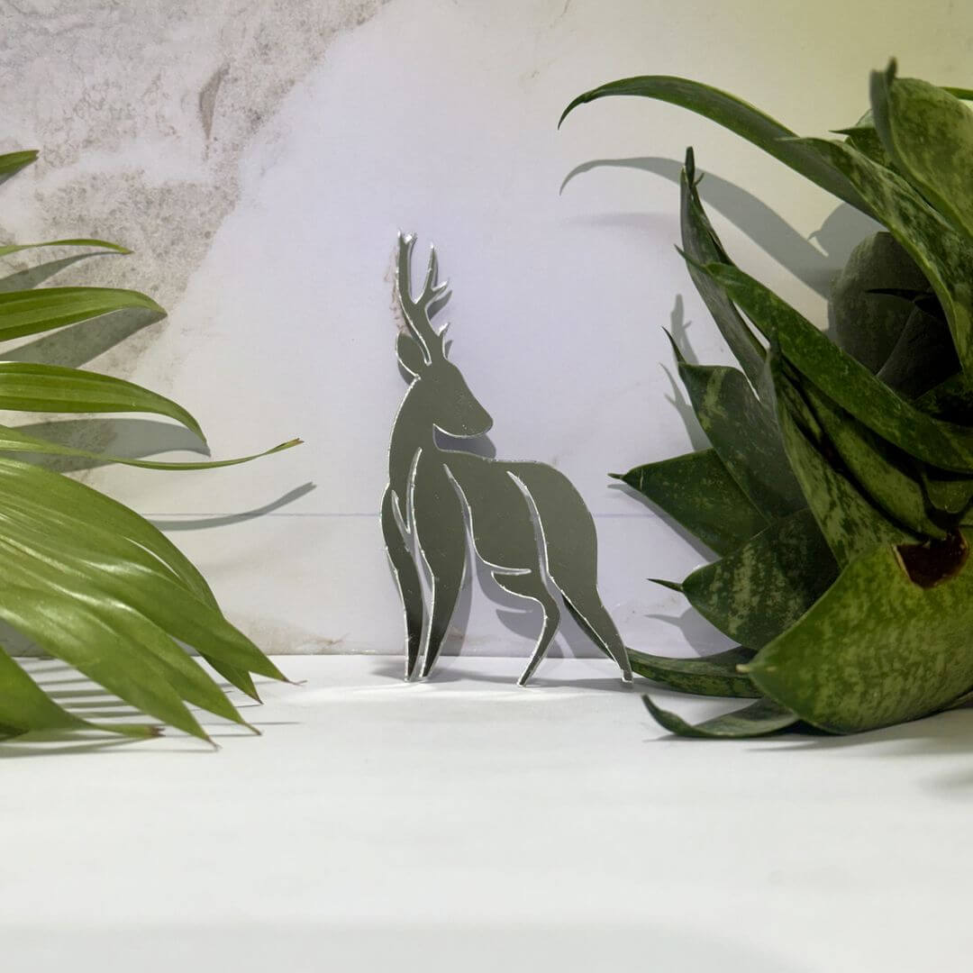 Fancy Silver Deer Right Acrylic Mirror