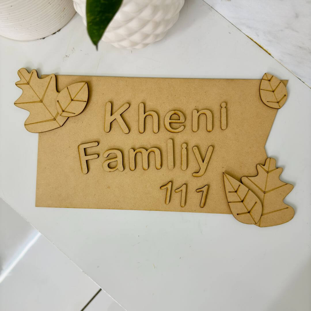 Floral MDF DIY Name Plates