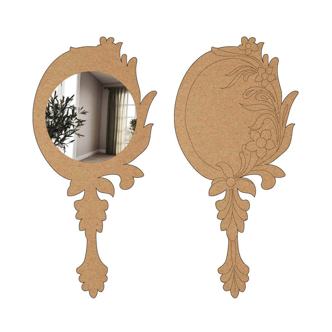 Flower Line Hand Mirror