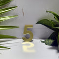 Golden Acrylic Mirror Number 5 | Premium Golden Acrylic Mirror Number for Decor & Signage