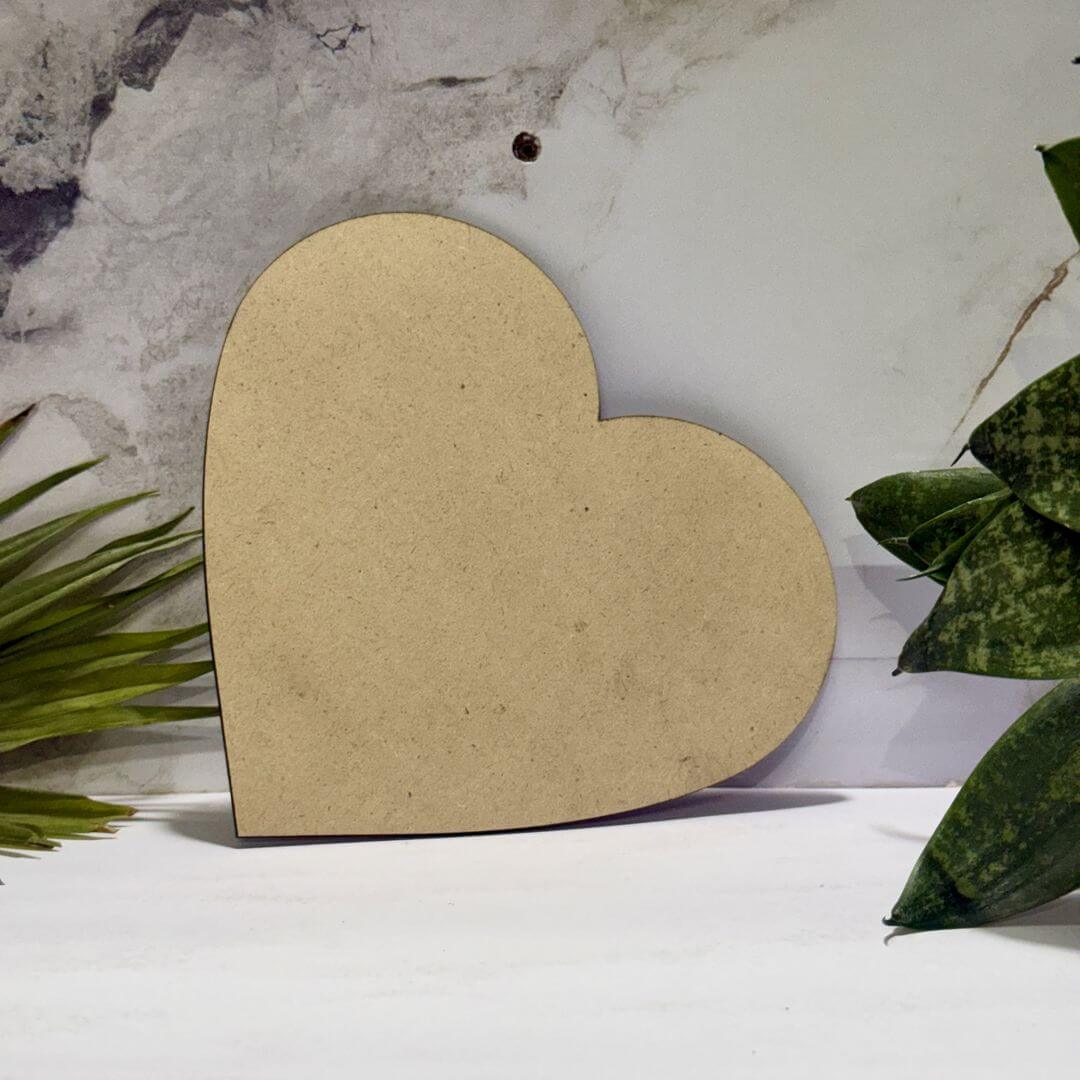Heart Shape Plain MDF Cutout
