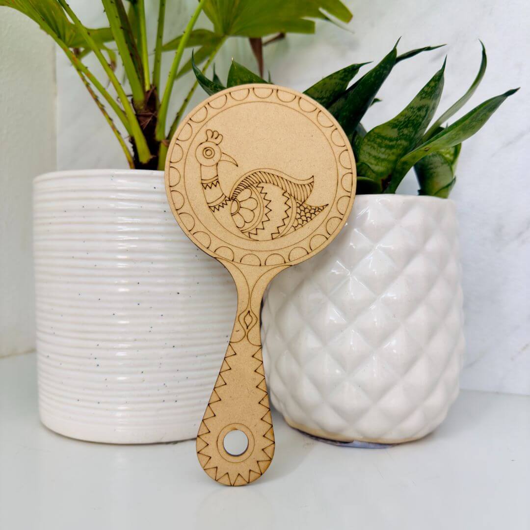 Madhubani Hand Mirror
