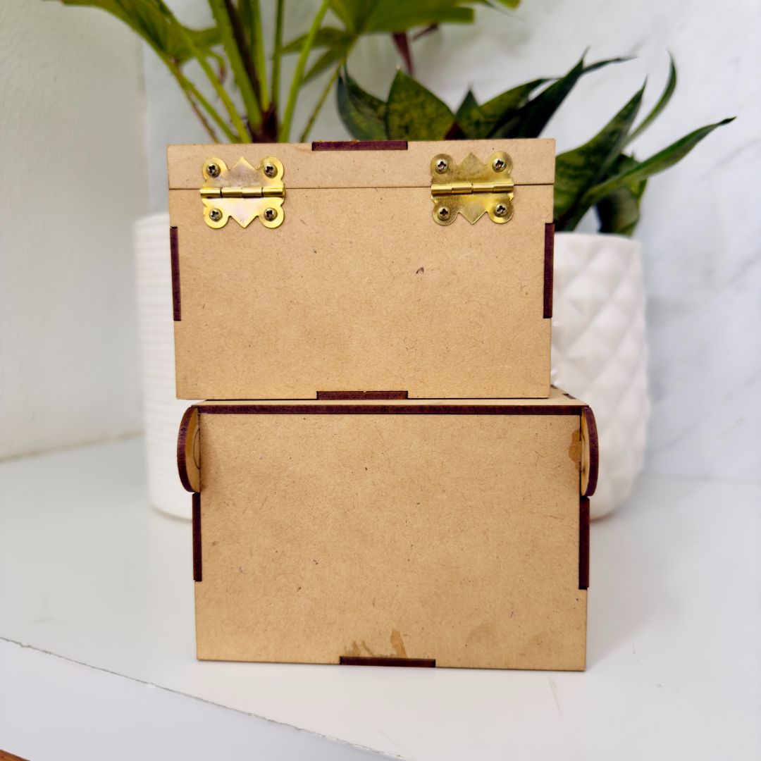 MDF Box With Latch Square 4 X 4 X 3.5Inch and without Hinges
