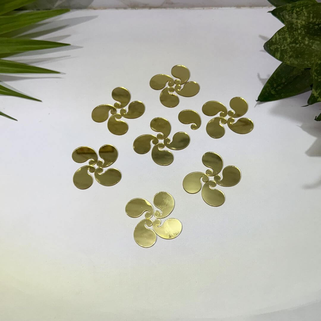 Mango Shape Golden Acrylic Mirror