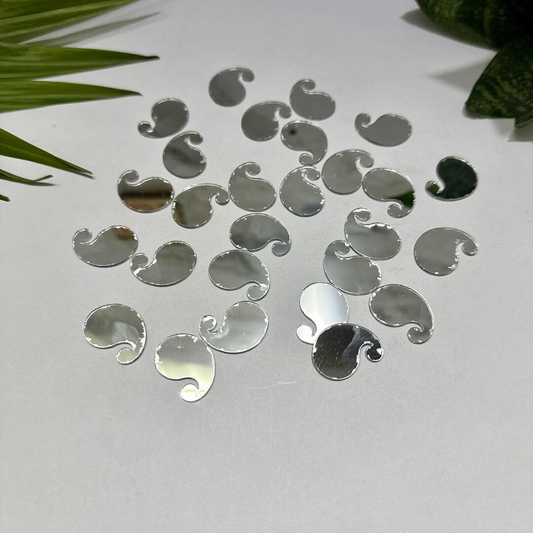 Mango Shape Silver Acrylic Mirror