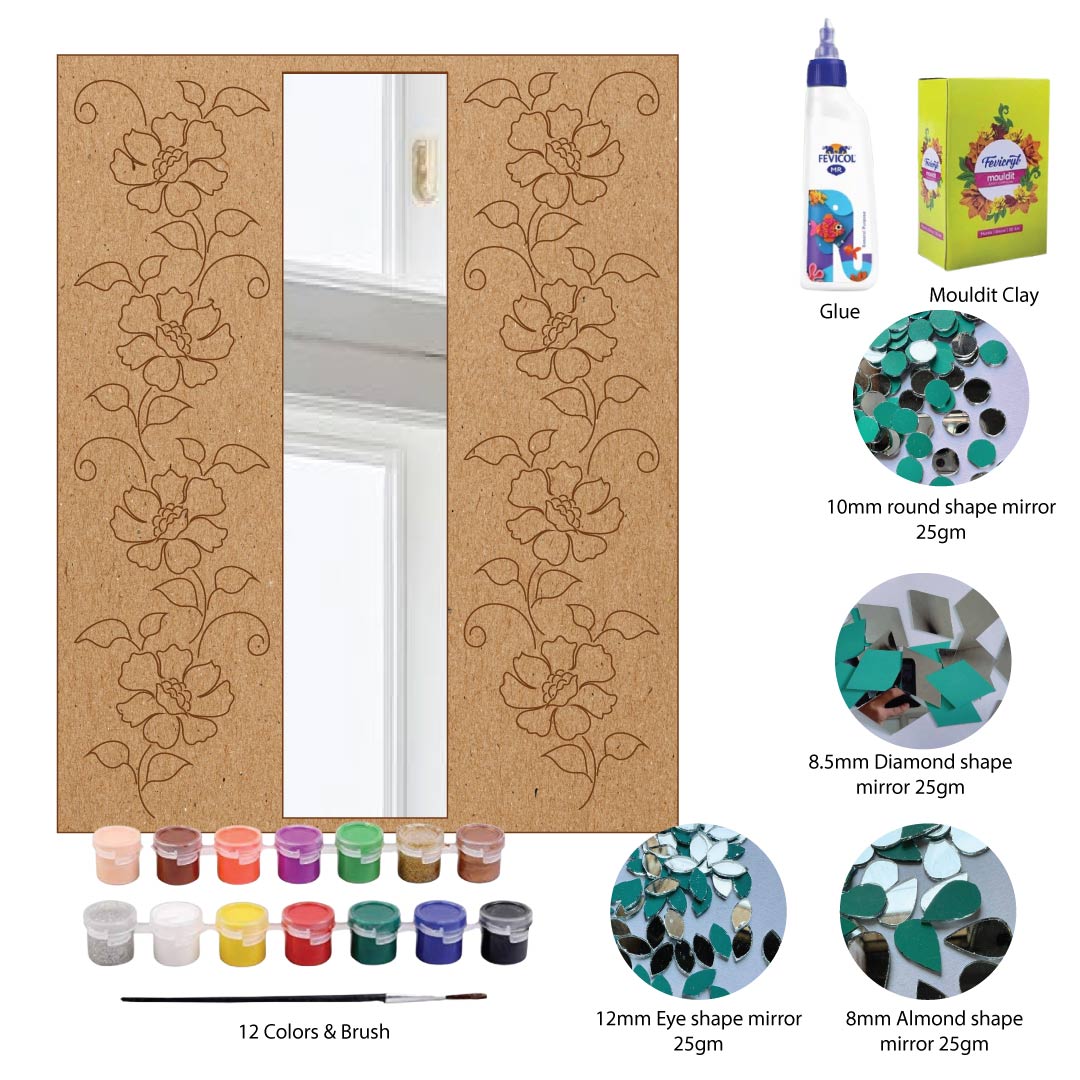 DIY Tall Panel Mirror Lippan Art Kit