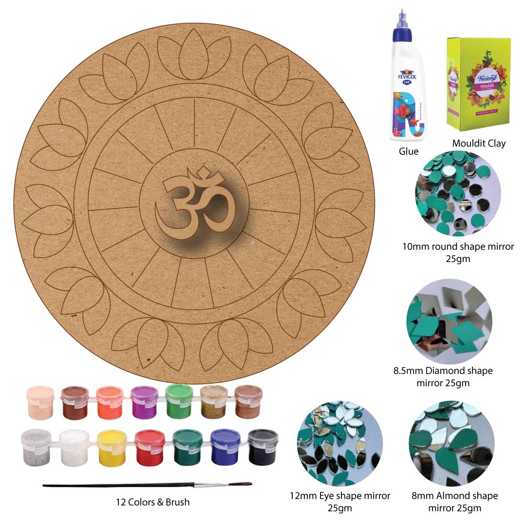 DIY OM Round Symbol Lippan Art Kit