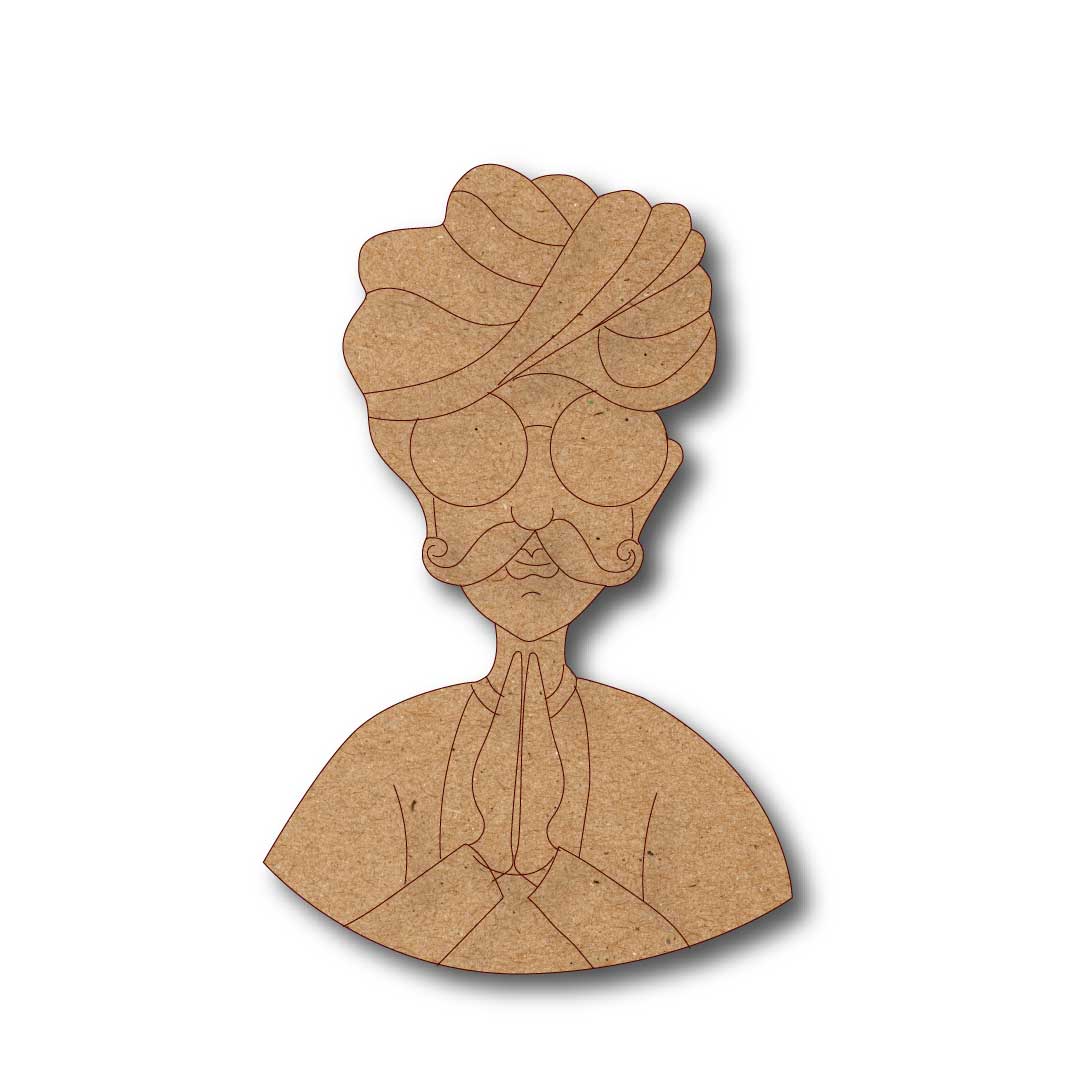 Modern Rajasthani Man Namaste Cutout